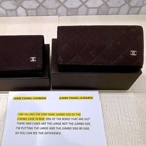 New  Rare "JUMBO" CHANEL Black Quilted Logo Glasses Sunglasses Soft Case, etc.